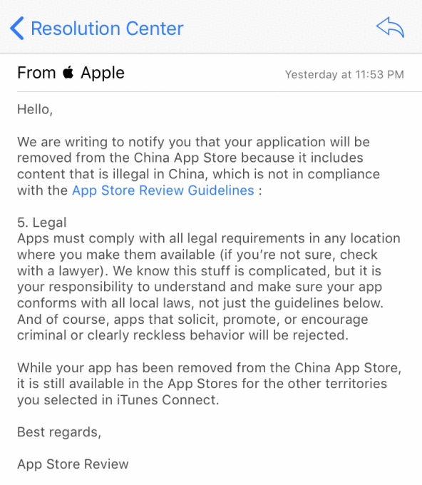 Apple has removed all VPN Apps from the App Store in China 1