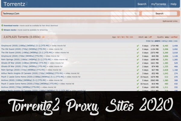 Torrentz2 Proxy 2020 Sites List 100% Working