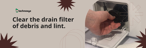 Clear The Drain Filter of Debris and Lint - Fix OE Error Code LG Washer