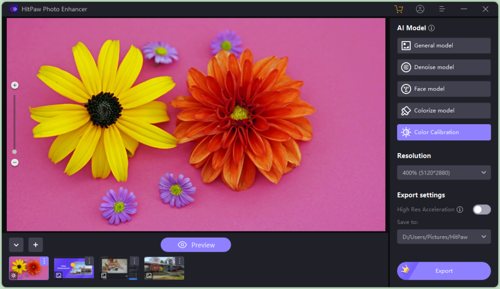 Easy One-Click Color Correction in HitPaw AI Photo Enhancer 5