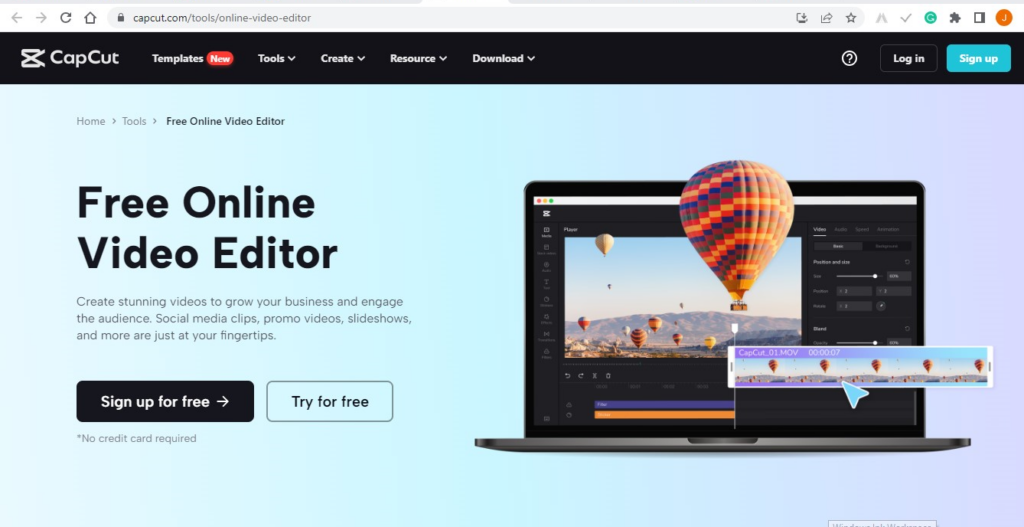 Free online video editor