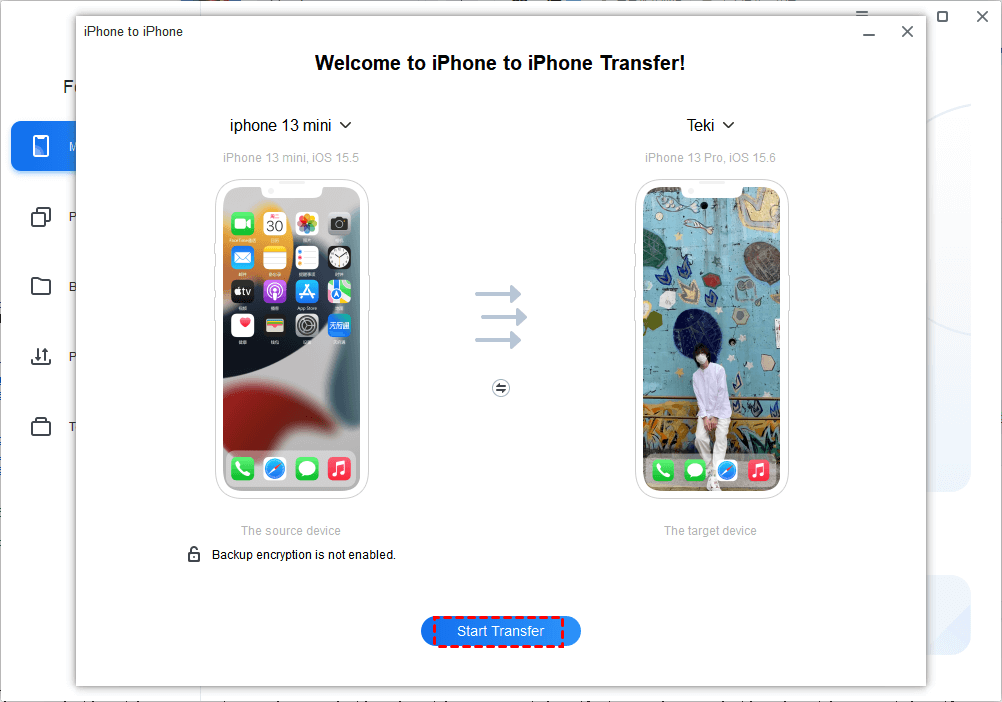 Best Free & Safe iPhone to iPhone Transfer App with Steps 2