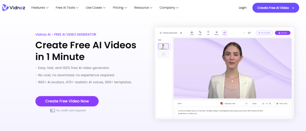 Vidnoz AI: Best AI Video Generator 1