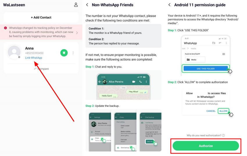 authorize whatsapp linking process