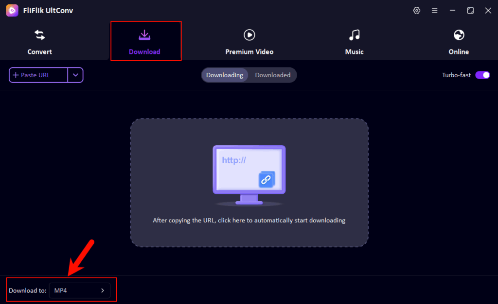select mp4 as output-format in ultconv